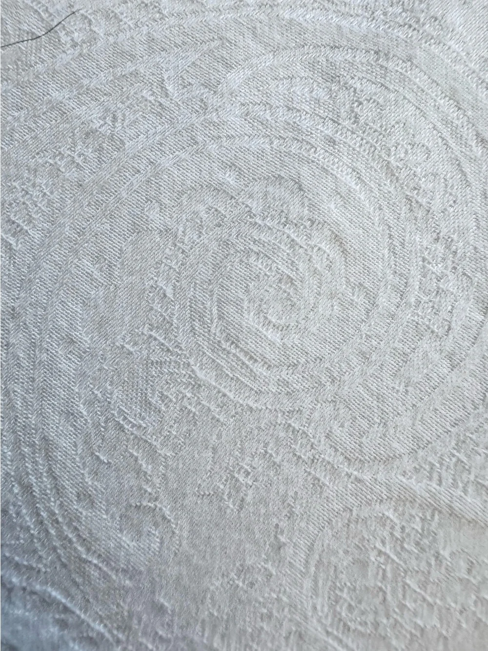 SFERRA Egyptian Cotton White Paisley Jacquard Flat Sheet Italy